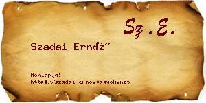 Szadai Ernő névjegykártya